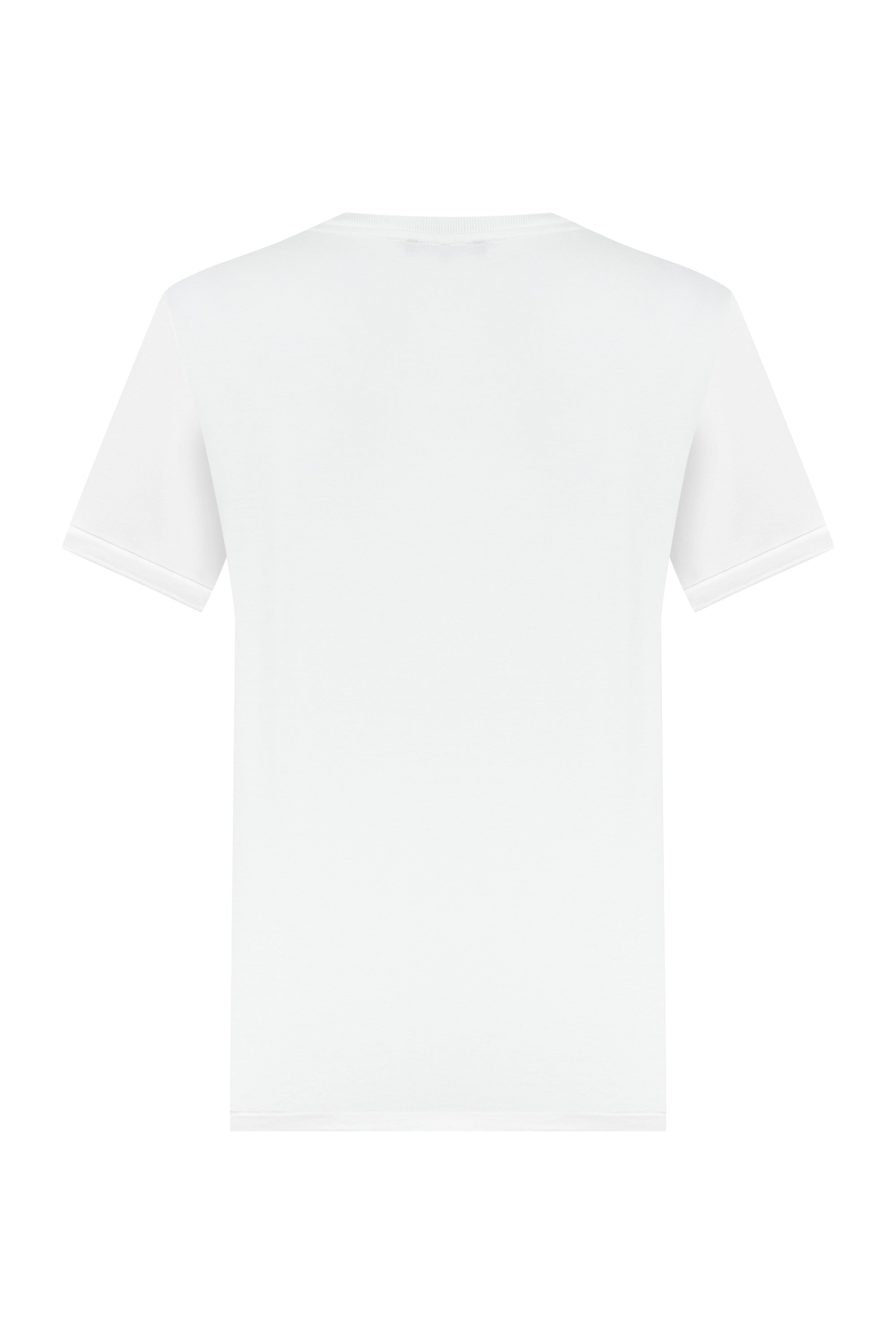 Erkek Beyaz Fermuarlı V Yaka Kısa Kollu T-Shirt