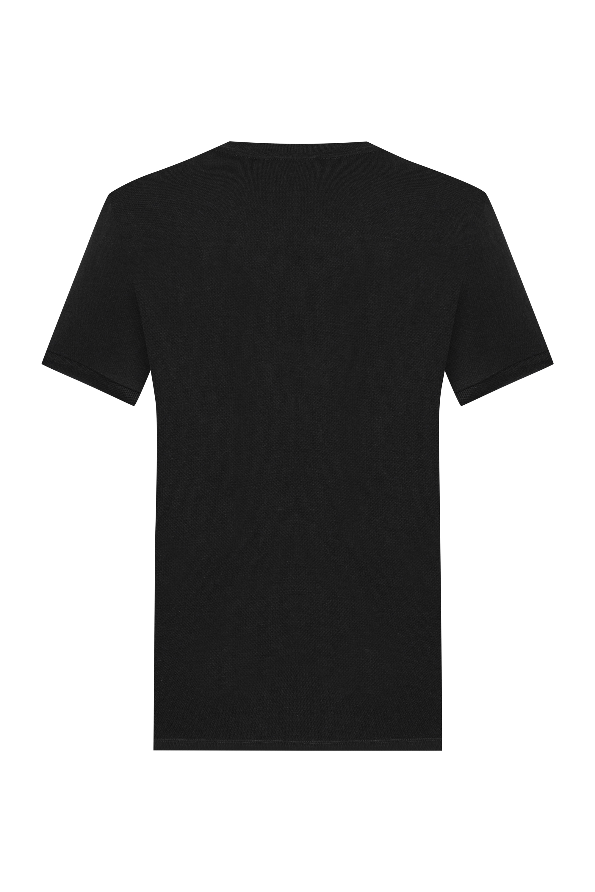 Erkek Lacivert Fermuarlı V Yaka Kısa Kollu T-Shirt