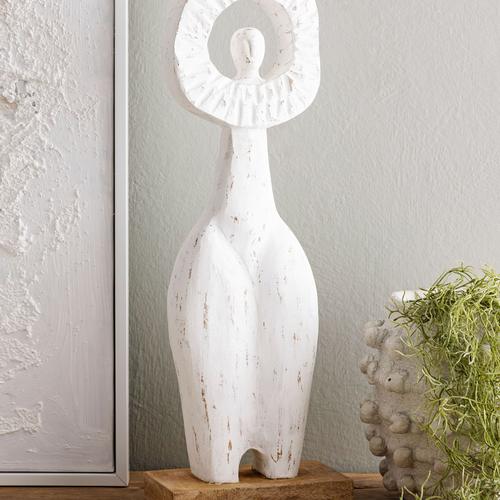  STATUE LADY BİBLO BEYAZ 18X10X53CM