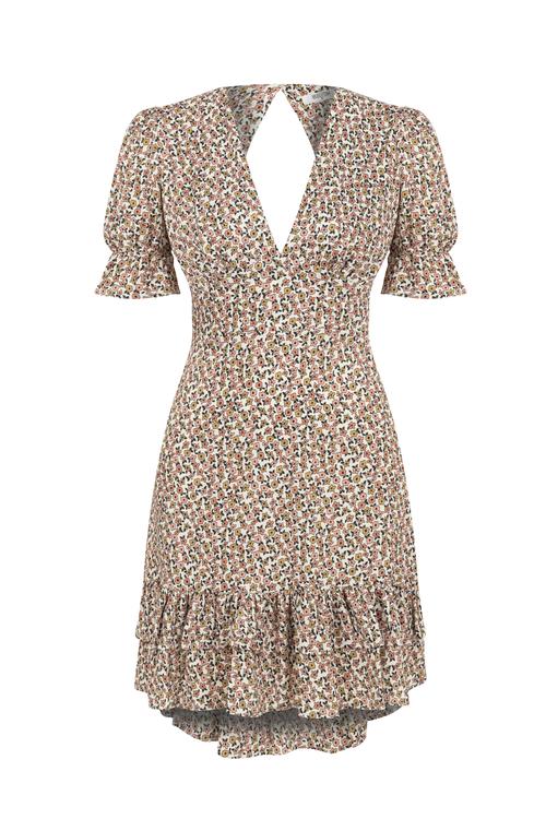  ÇİÇEKLİ MİNİ ELBİSE