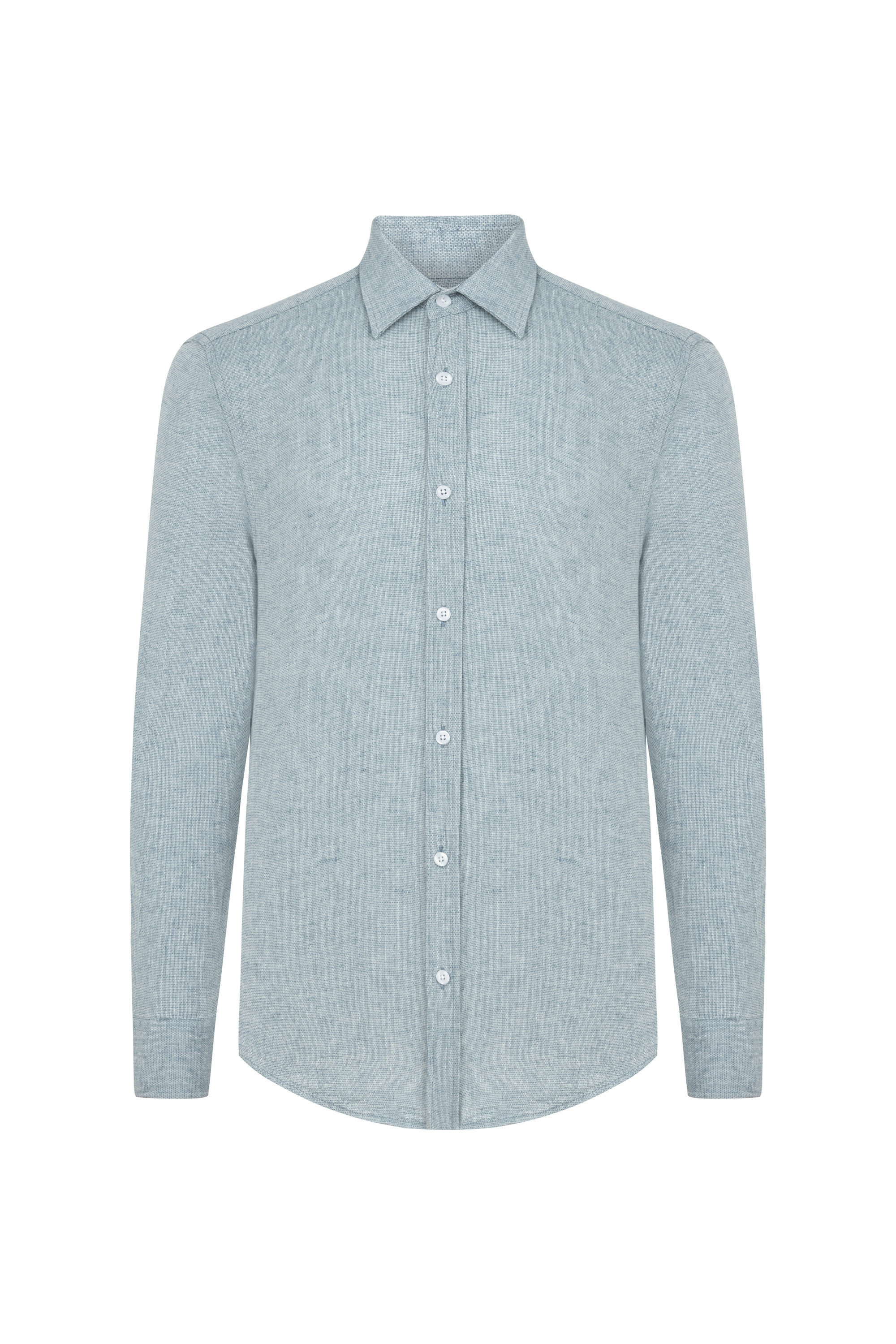 KETEN KARIŞIMLI REGULAR FIT GÖMLEK