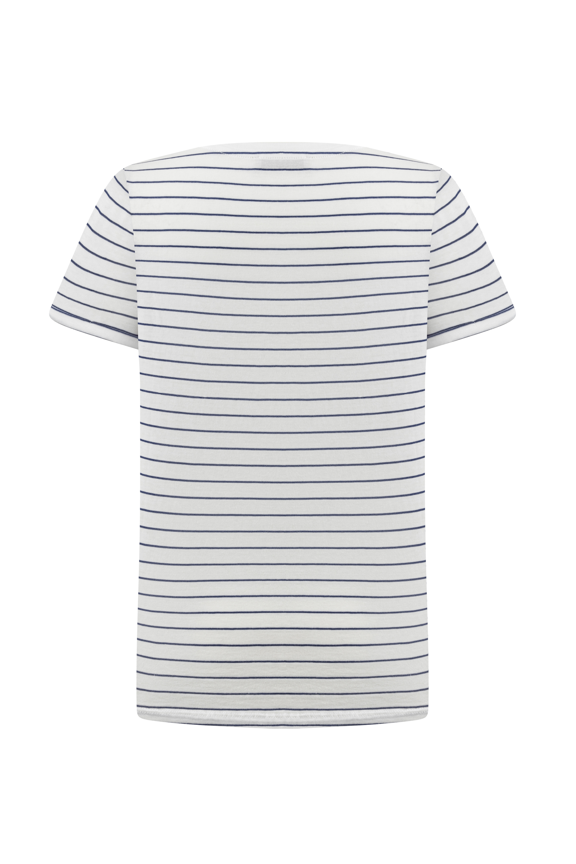 ÇİZGİLİ BİSİKLET YAKA KISA KOLLU T-SHIRT