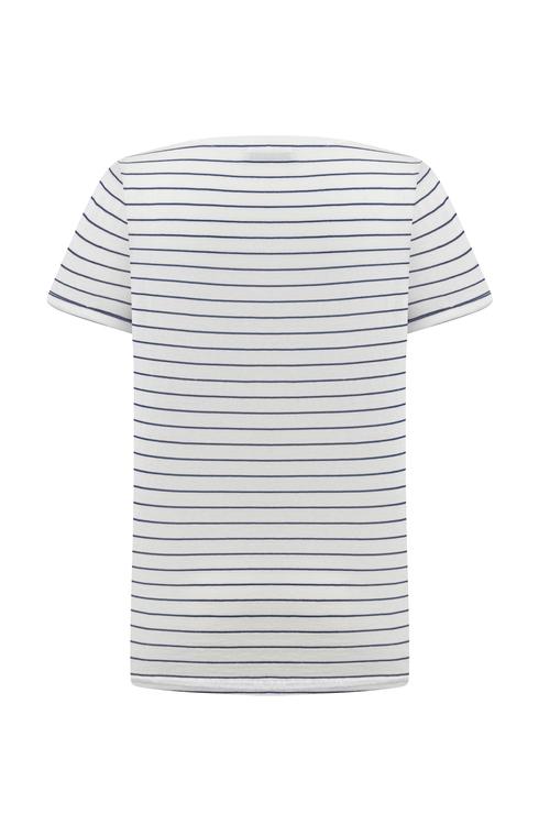  ÇİZGİLİ BİSİKLET YAKA KISA KOLLU T-SHIRT