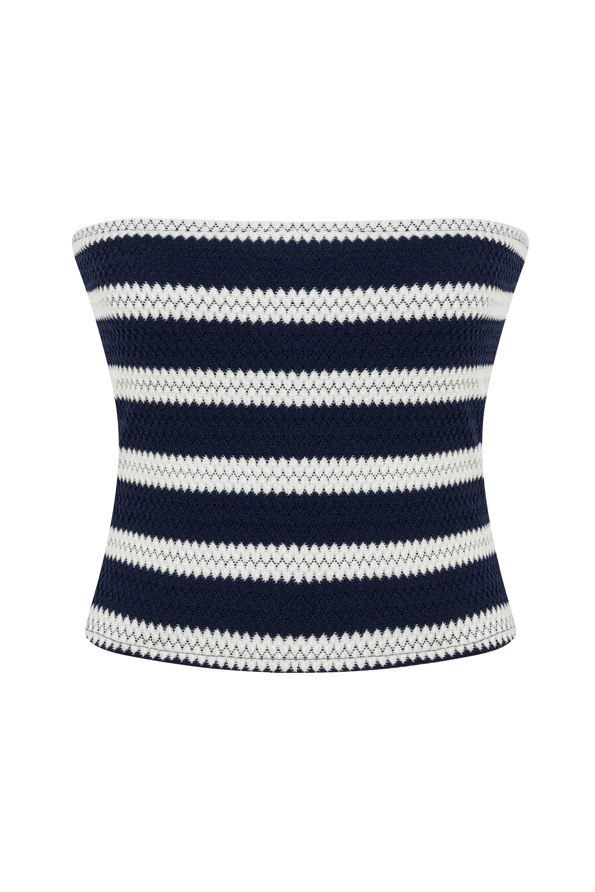 ÇİZGİLİ STRAPLEZ CROP BLUZ