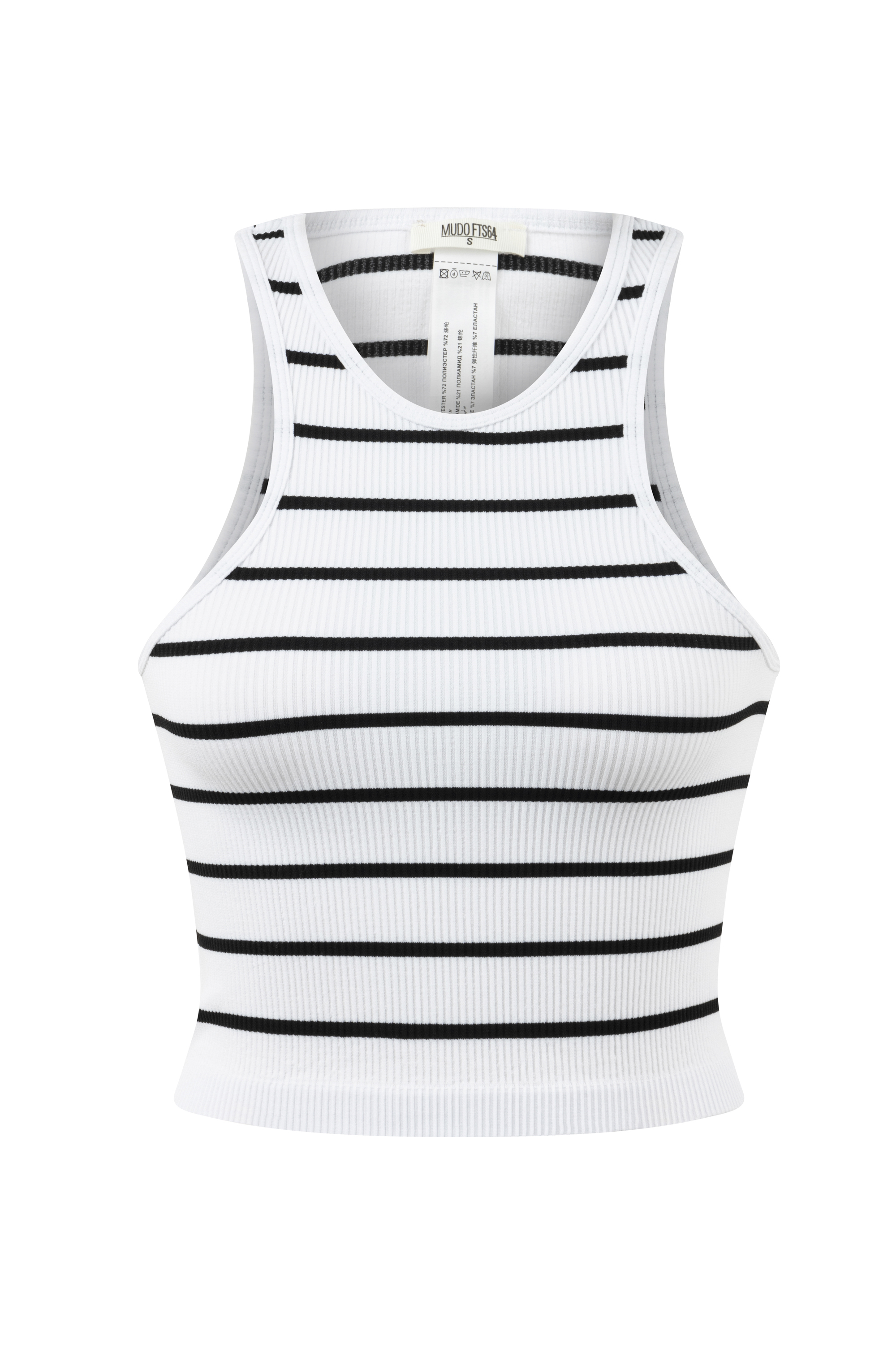 ÇİZGİLİ BİSİKLET YAKA CROP BLUZ