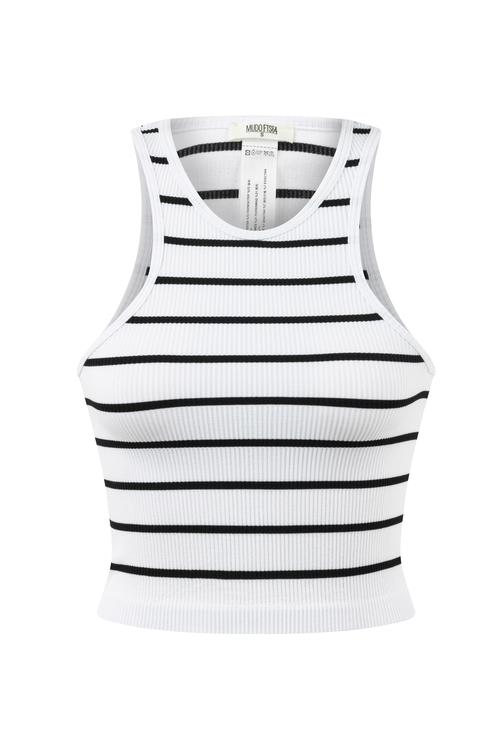  ÇİZGİLİ BİSİKLET YAKA CROP BLUZ