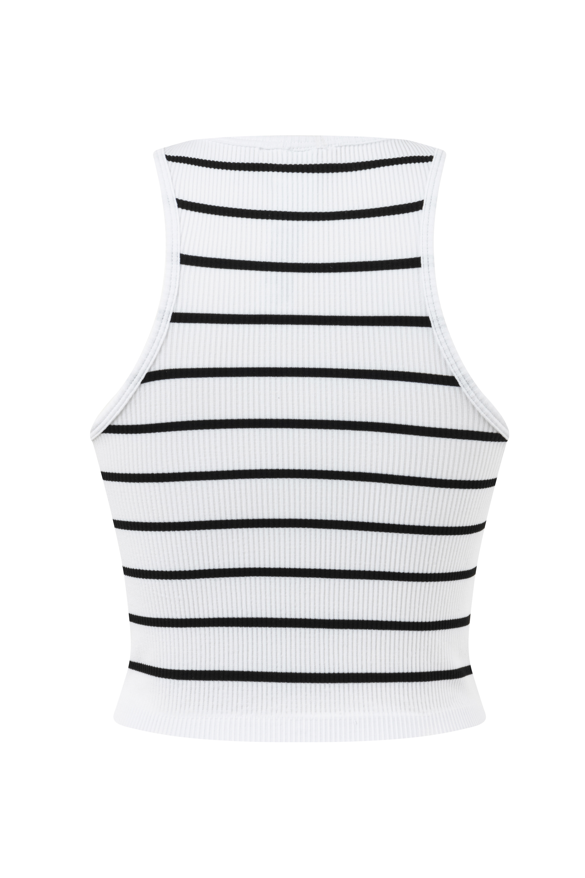 ÇİZGİLİ BİSİKLET YAKA CROP BLUZ