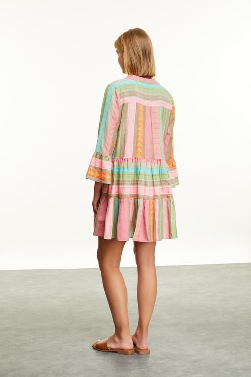  ETNİK BASKILI NAKIŞLI MİNİ ELBİSE