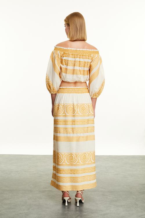  ETNİK NAKIŞLI MİDİ ETEK