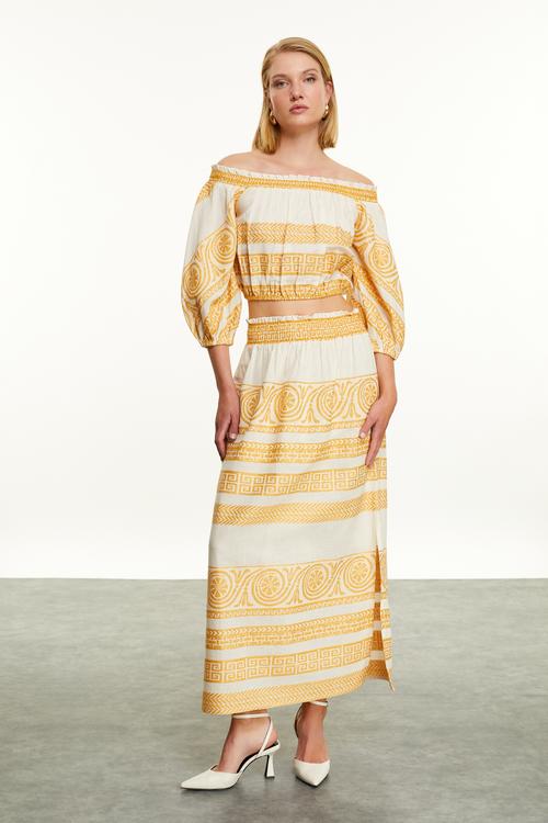  ETNİK NAKIŞLI MİDİ ETEK