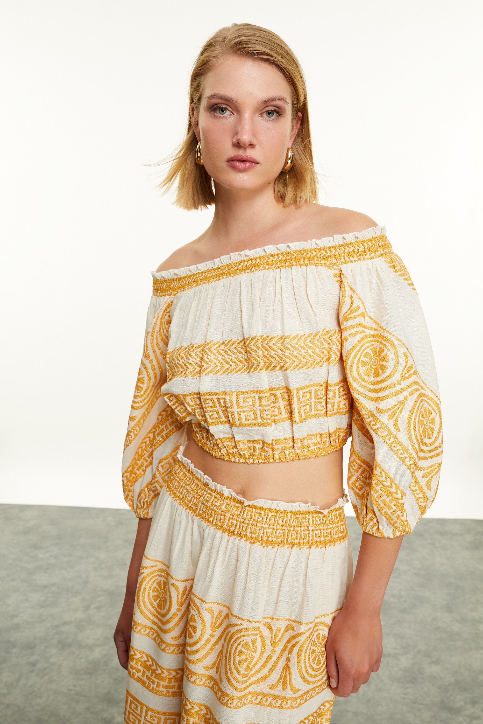 ETNİK NAKIŞLI MİDİ ETEK