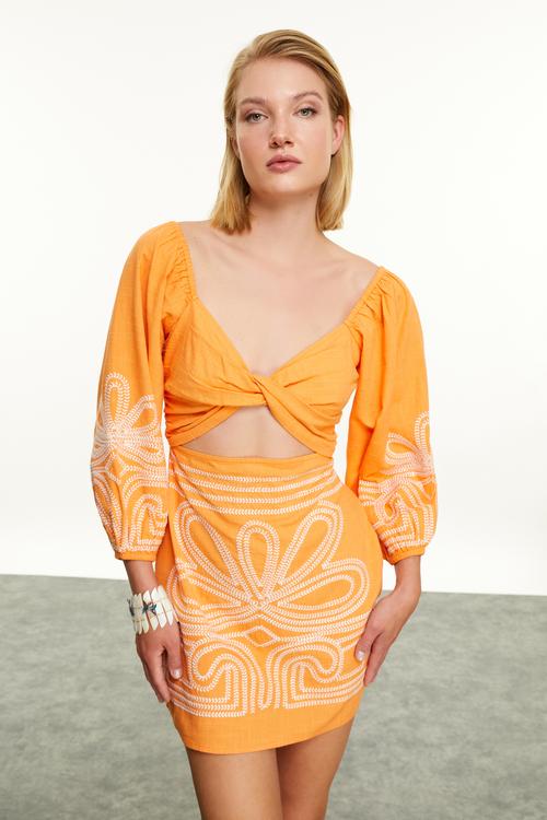  ETNİK NAKIŞLI MİNİ ELBİSE