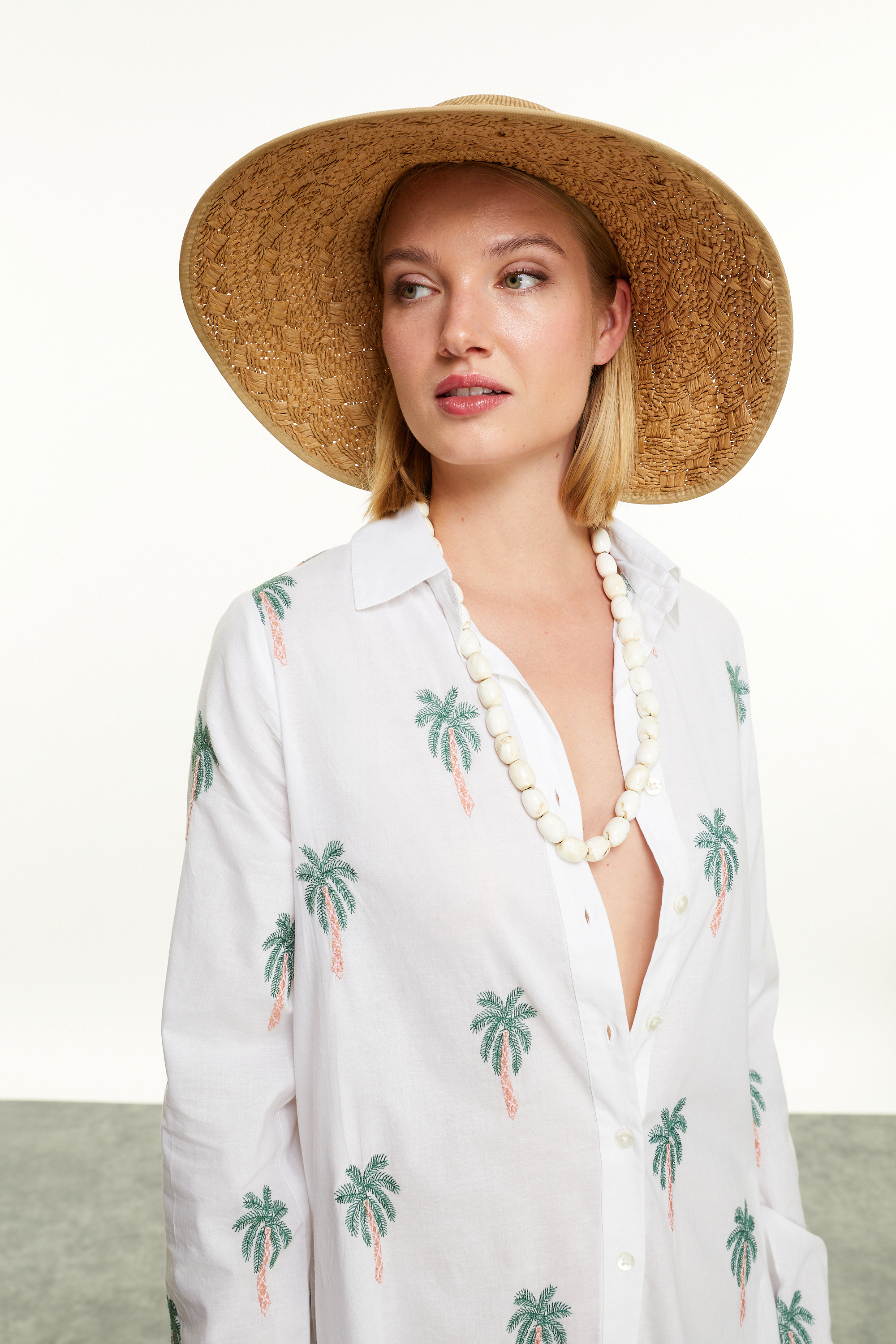 ETNİK NAKIŞLI MİDİ GÖMLEK ELBİSE