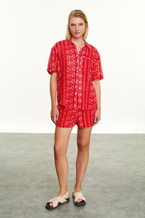  ETNİK BASKILI SMART GÖMLEK