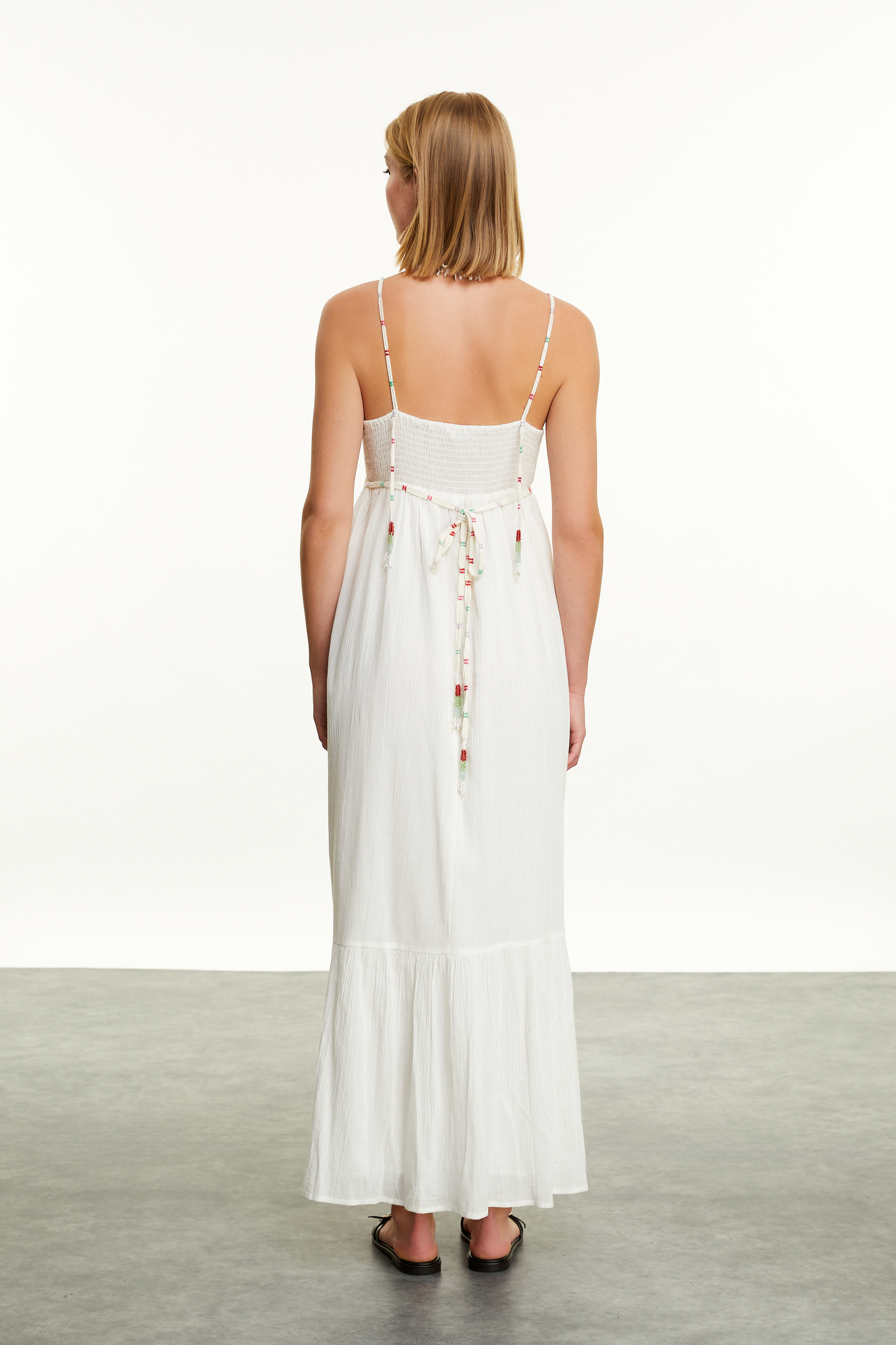 ASKILI PAMUK UZUN ELBİSE