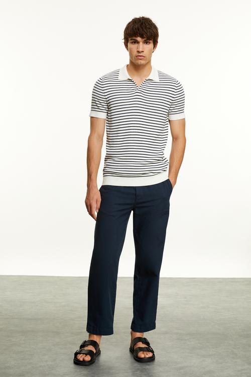  ÇİZGİLİ POLO YAKA KISA KOLLU TRİKO