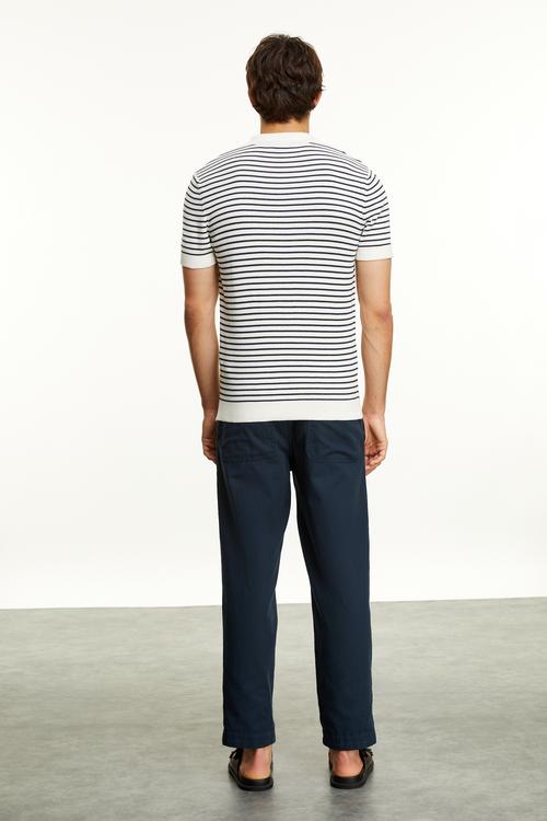  ÇİZGİLİ POLO YAKA KISA KOLLU TRİKO