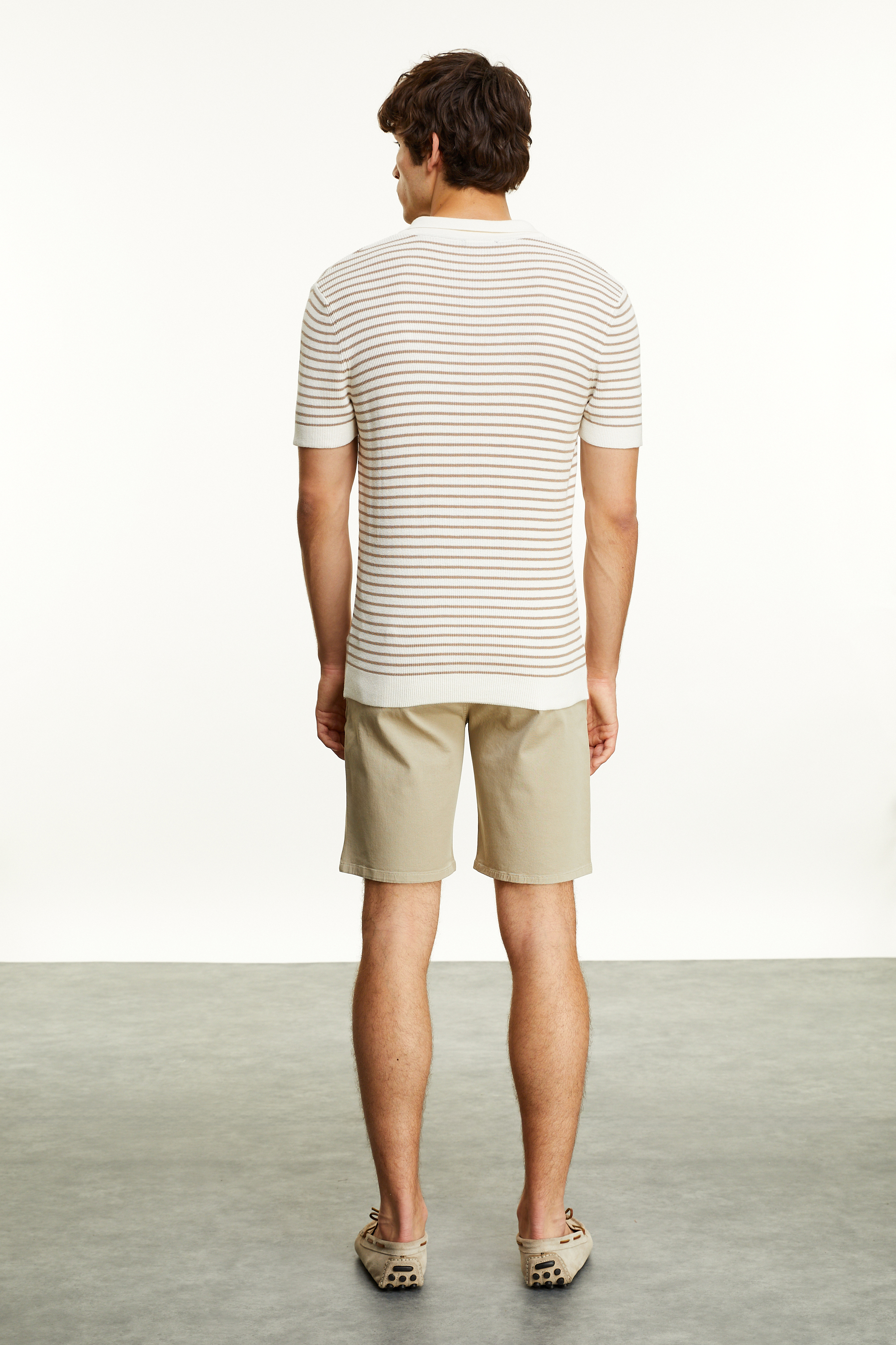 ÇİZGİLİ POLO YAKA KISA KOLLU TRİKO