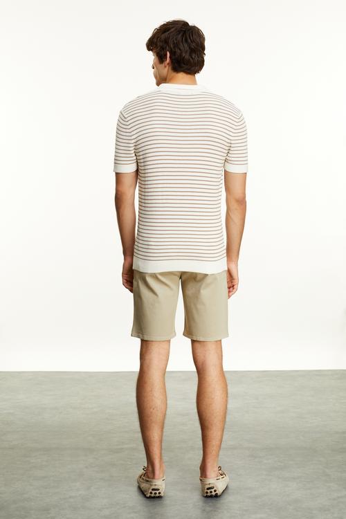  ÇİZGİLİ POLO YAKA KISA KOLLU TRİKO