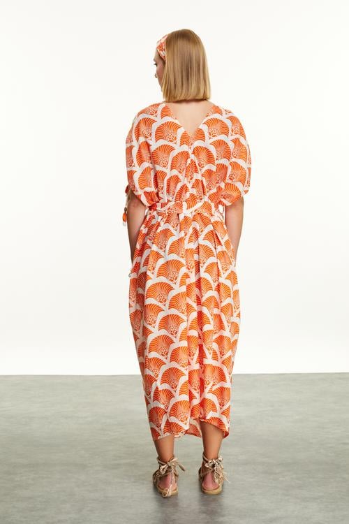  ETNİK DESENLİ KISA KOLLU KİMONO