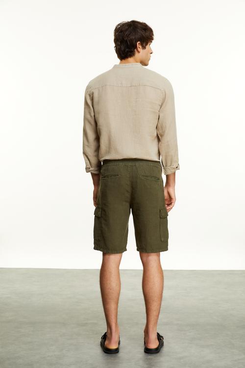  STRAIGHT FIT KETEN ŞORT