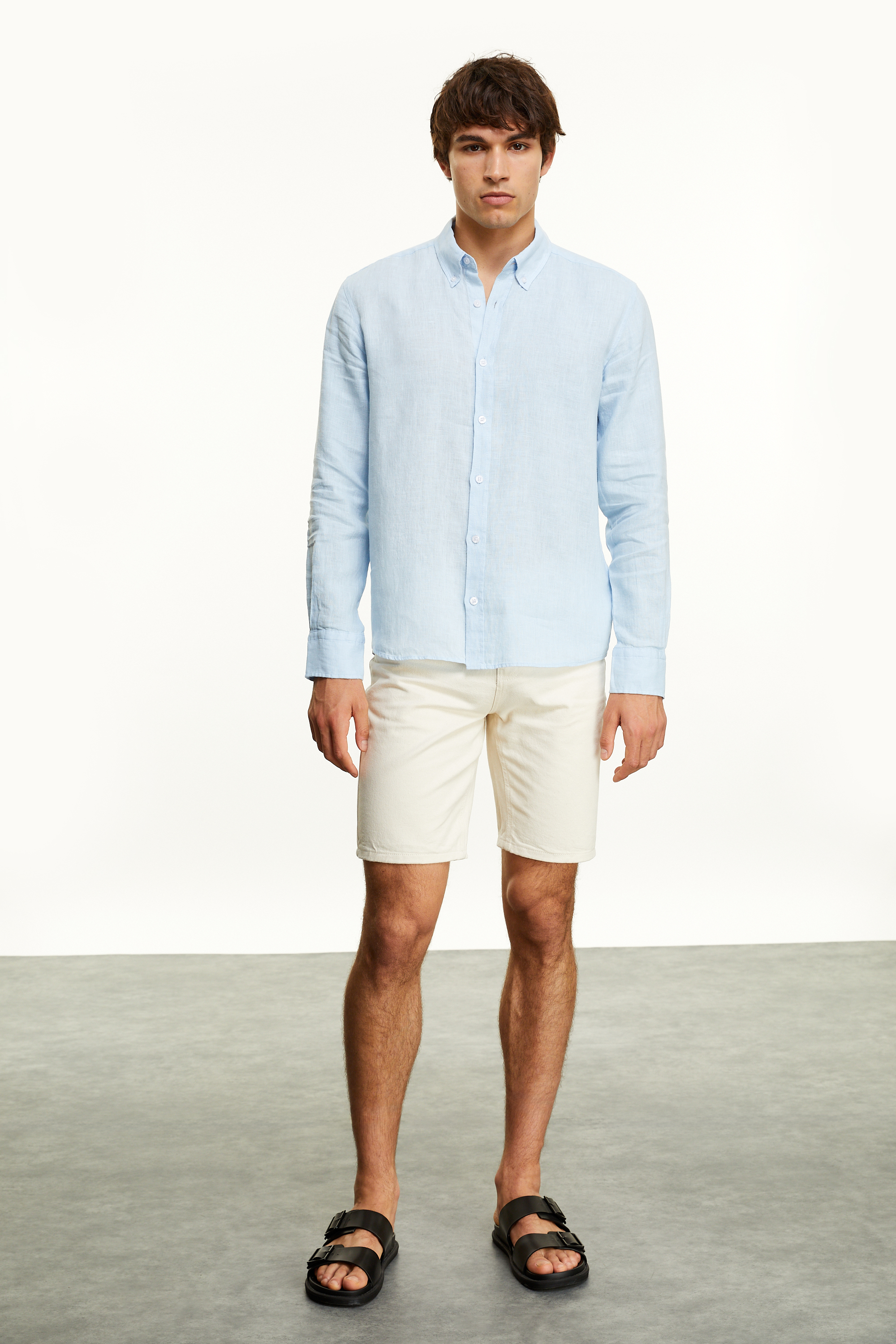 SLIM FIT KETEN GÖMLEK