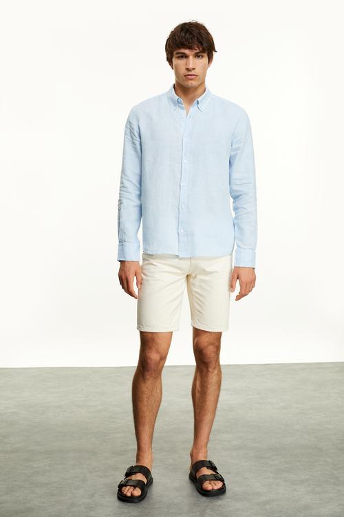  SLIM FIT KETEN GÖMLEK