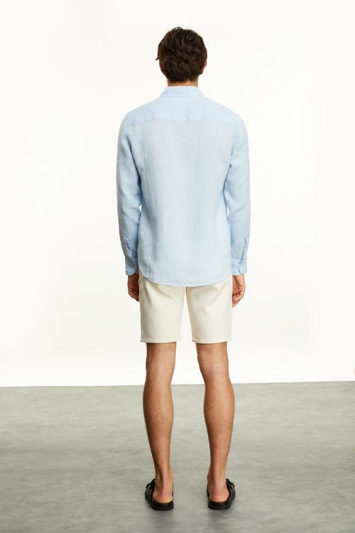  SLIM FIT KETEN GÖMLEK