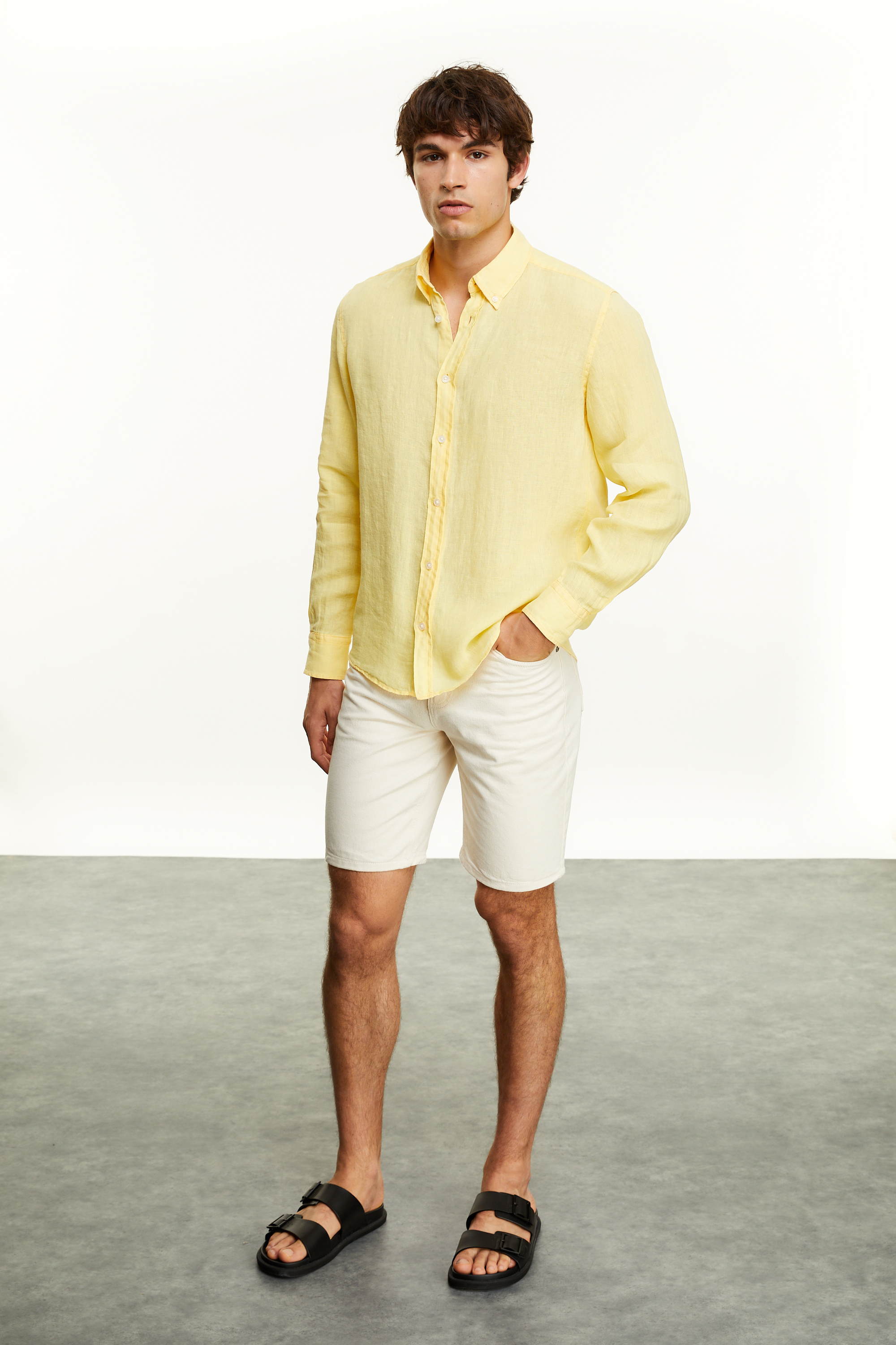 SLIM FIT KETEN GÖMLEK