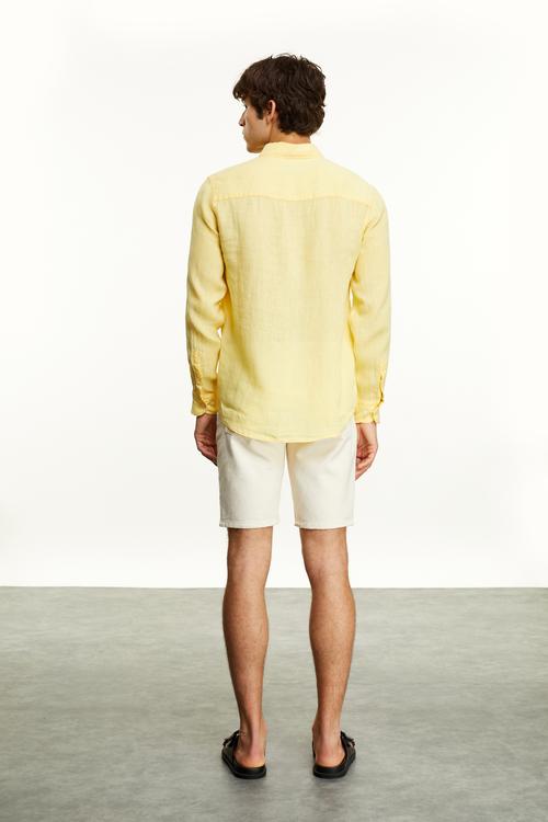  SLIM FIT KETEN GÖMLEK