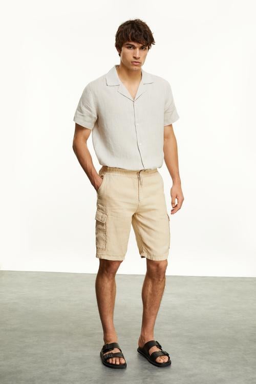  STRAIGHT FIT KETEN ŞORT