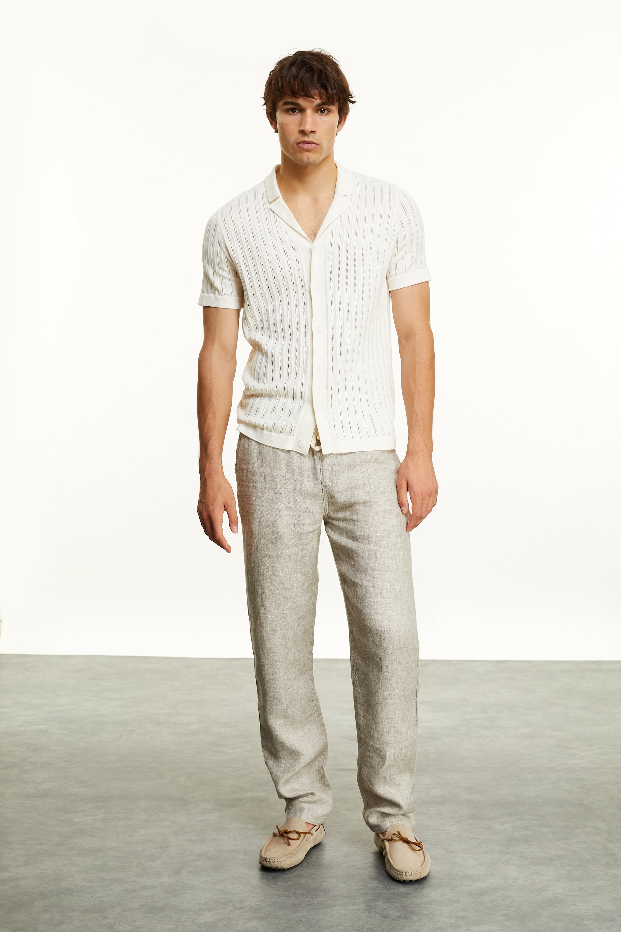 BAĞLAMALI STRAIGHT FIT KETEN PANTOLON