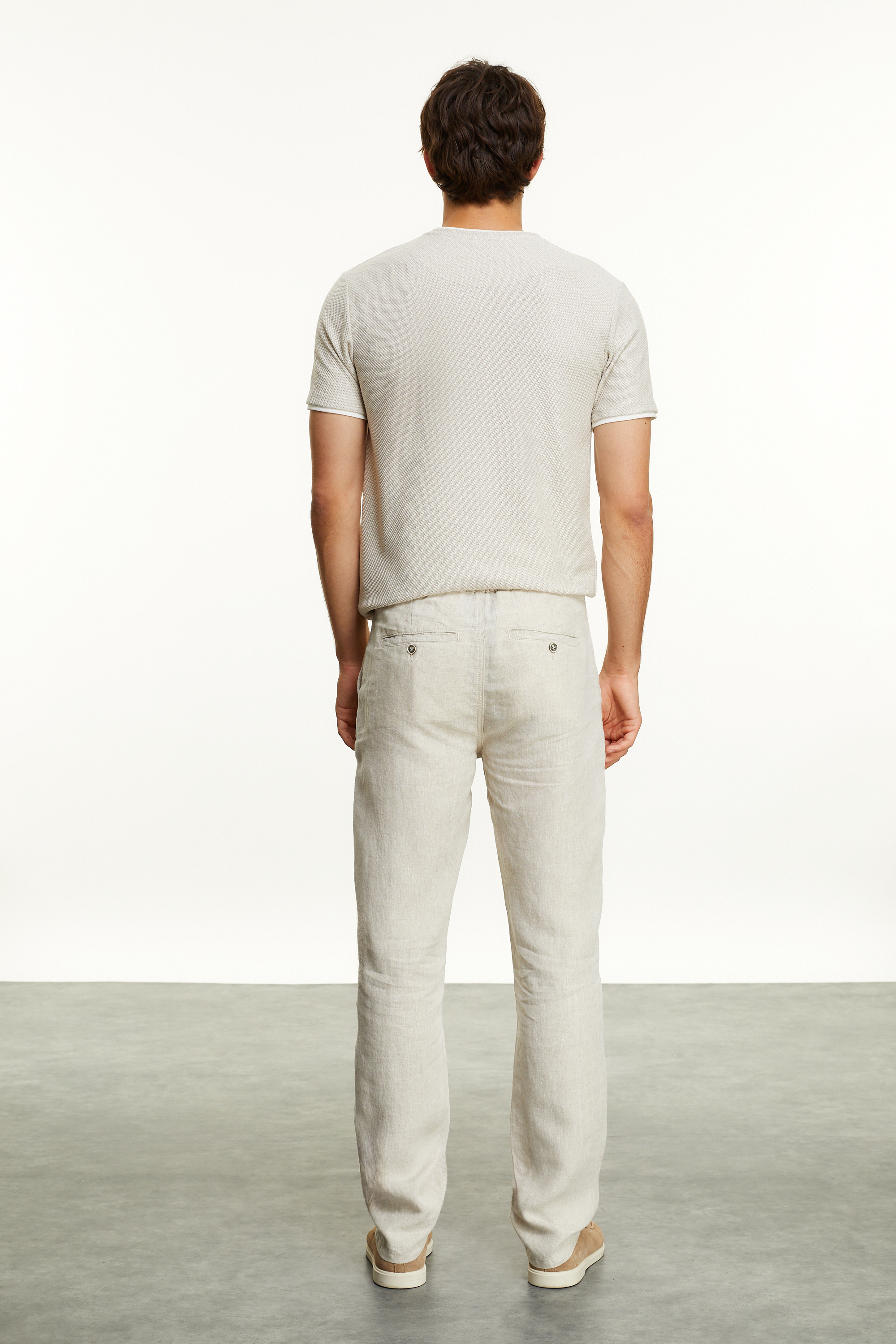 BAĞLAMALI STRAIGHT FIT KETEN PANTOLON