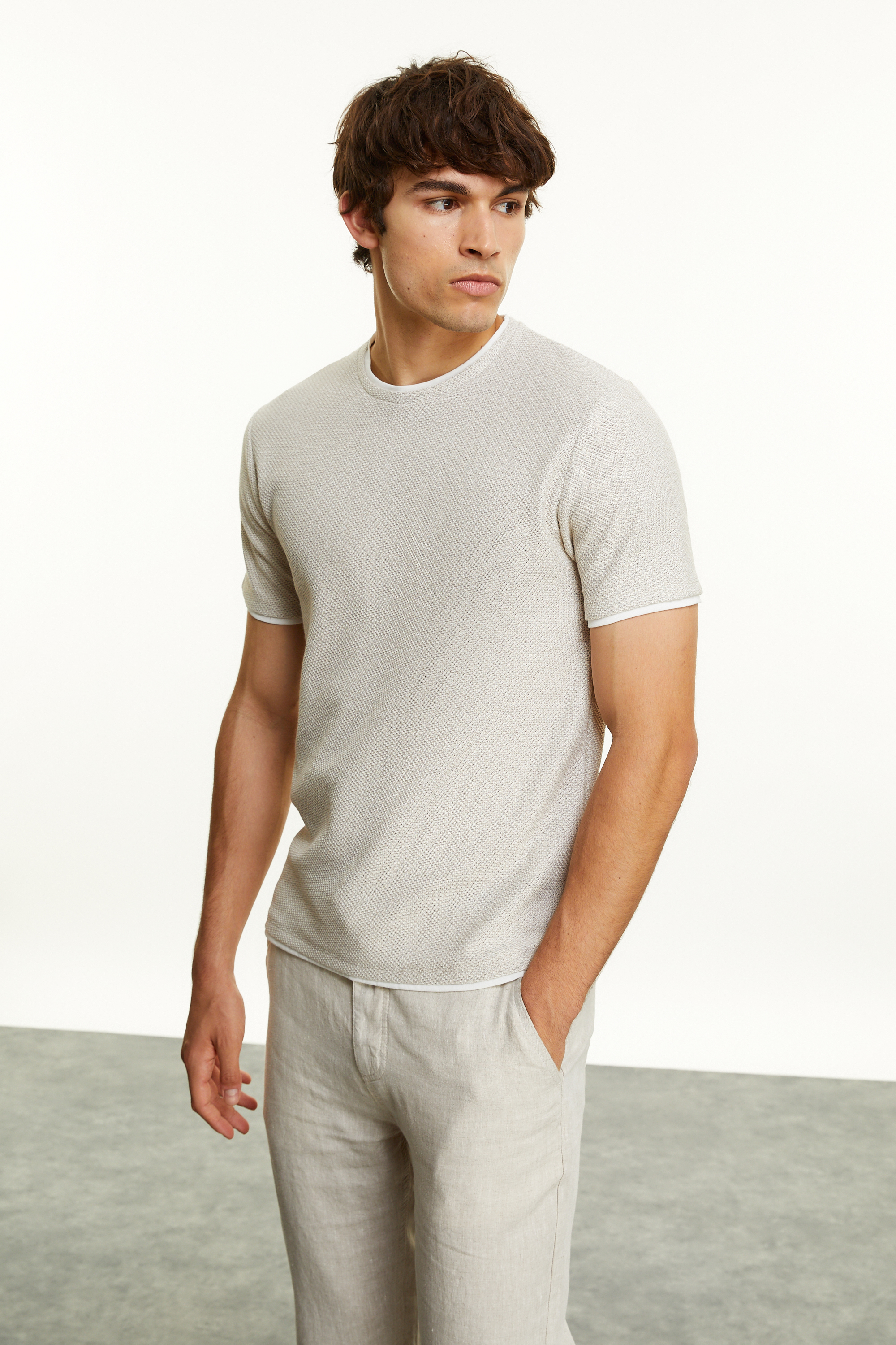 BAĞLAMALI STRAIGHT FIT KETEN PANTOLON