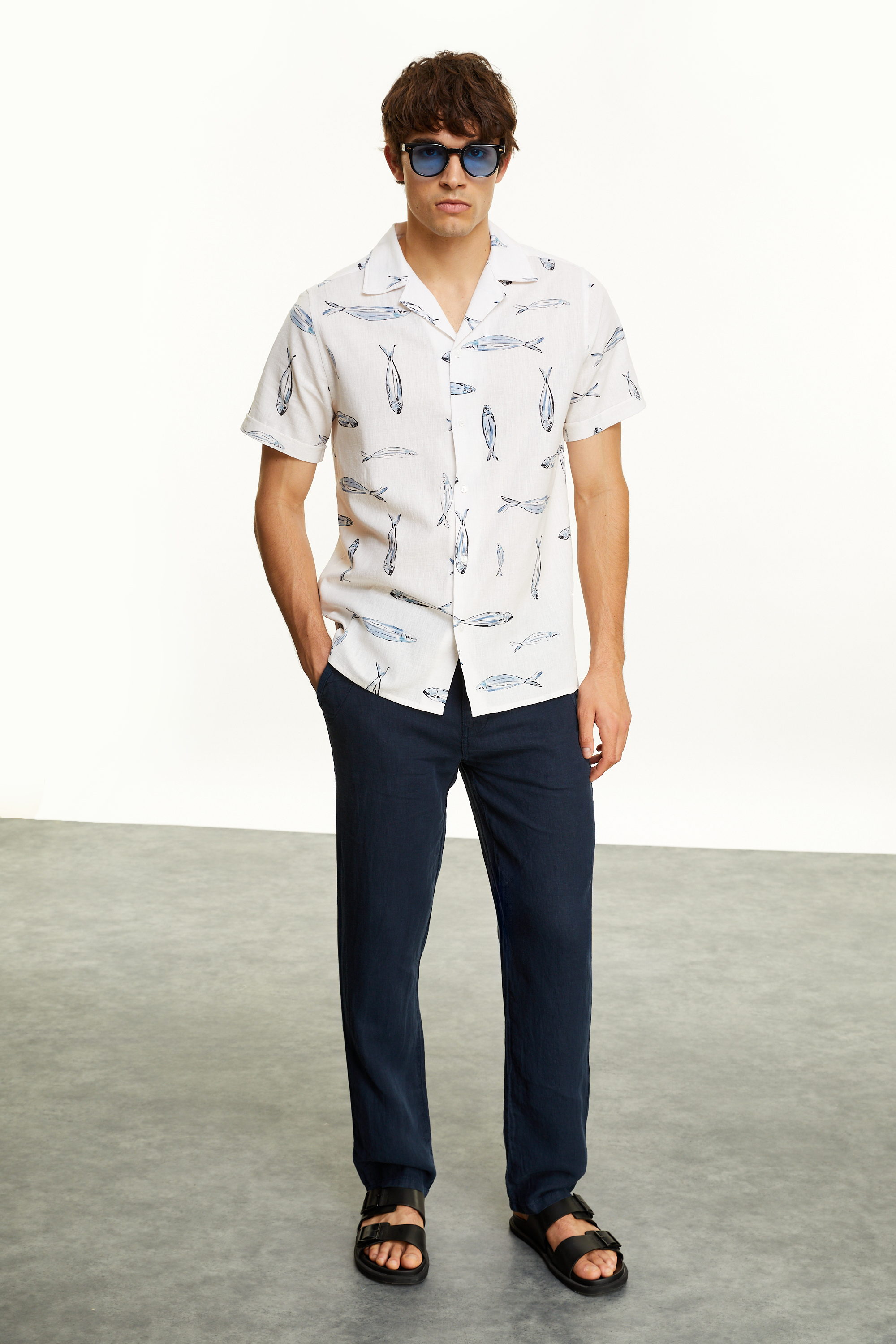 BASKILI REGULAR FIT GÖMLEK