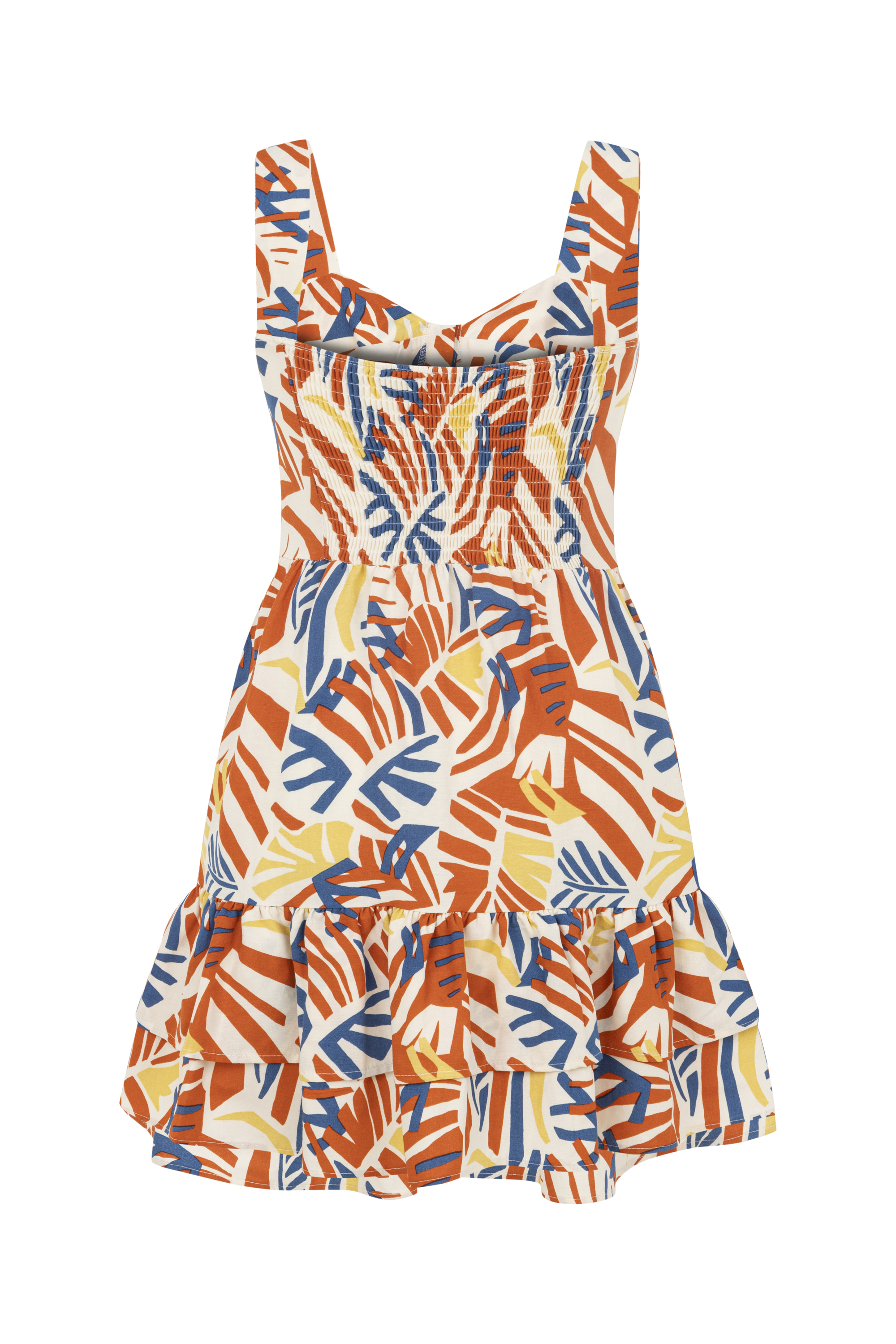 FIRFIRLI KETEN KARIŞIMLI MİNİ ELBİSE