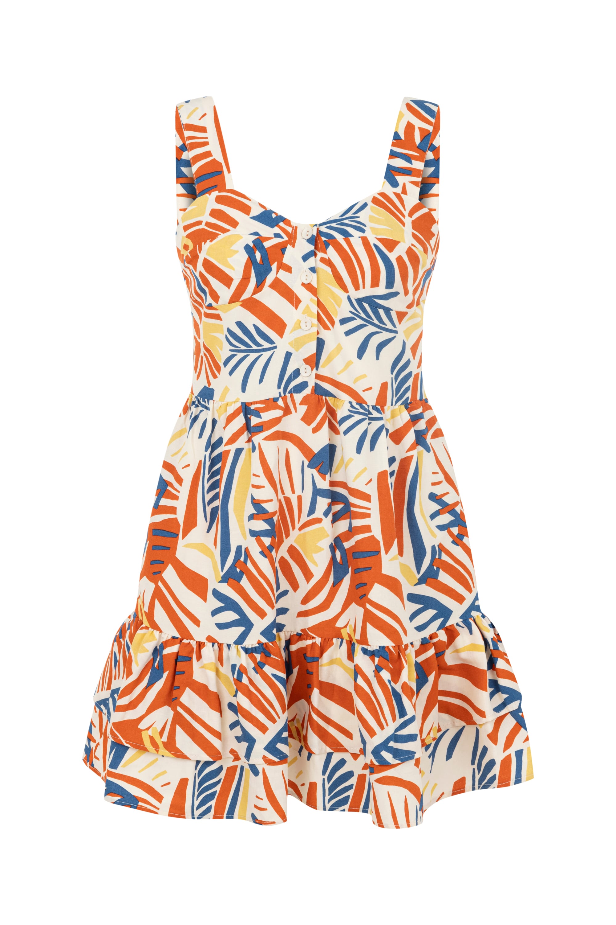 FIRFIRLI KETEN KARIŞIMLI MİNİ ELBİSE