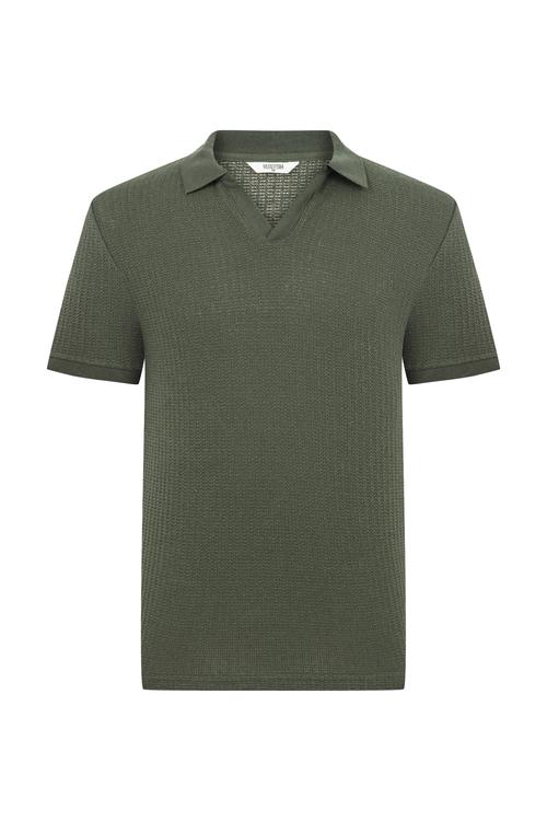  Erkek Haki Polo Yaka Regular Fit T-Shirt