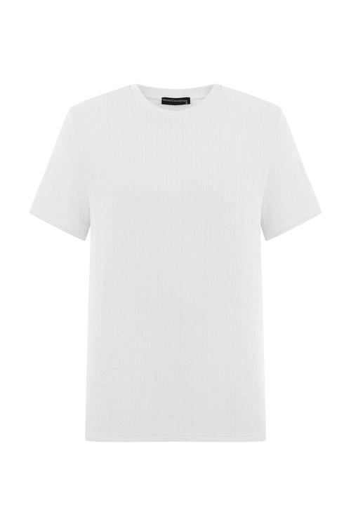  DOKULU BİSİKLET YAKA T-SHIRT