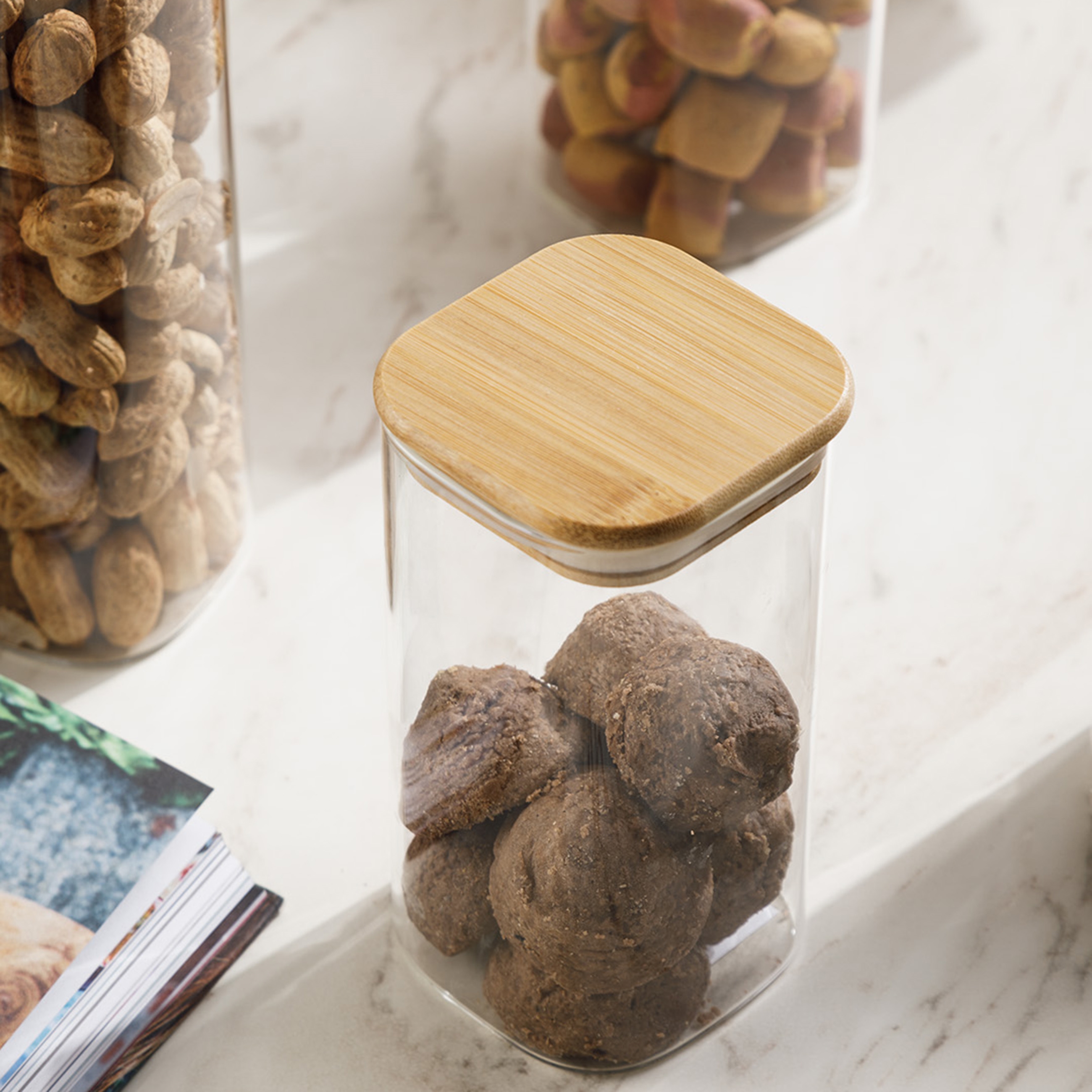 BOROSİLİKAT KARE KAVANOZ  1400ML