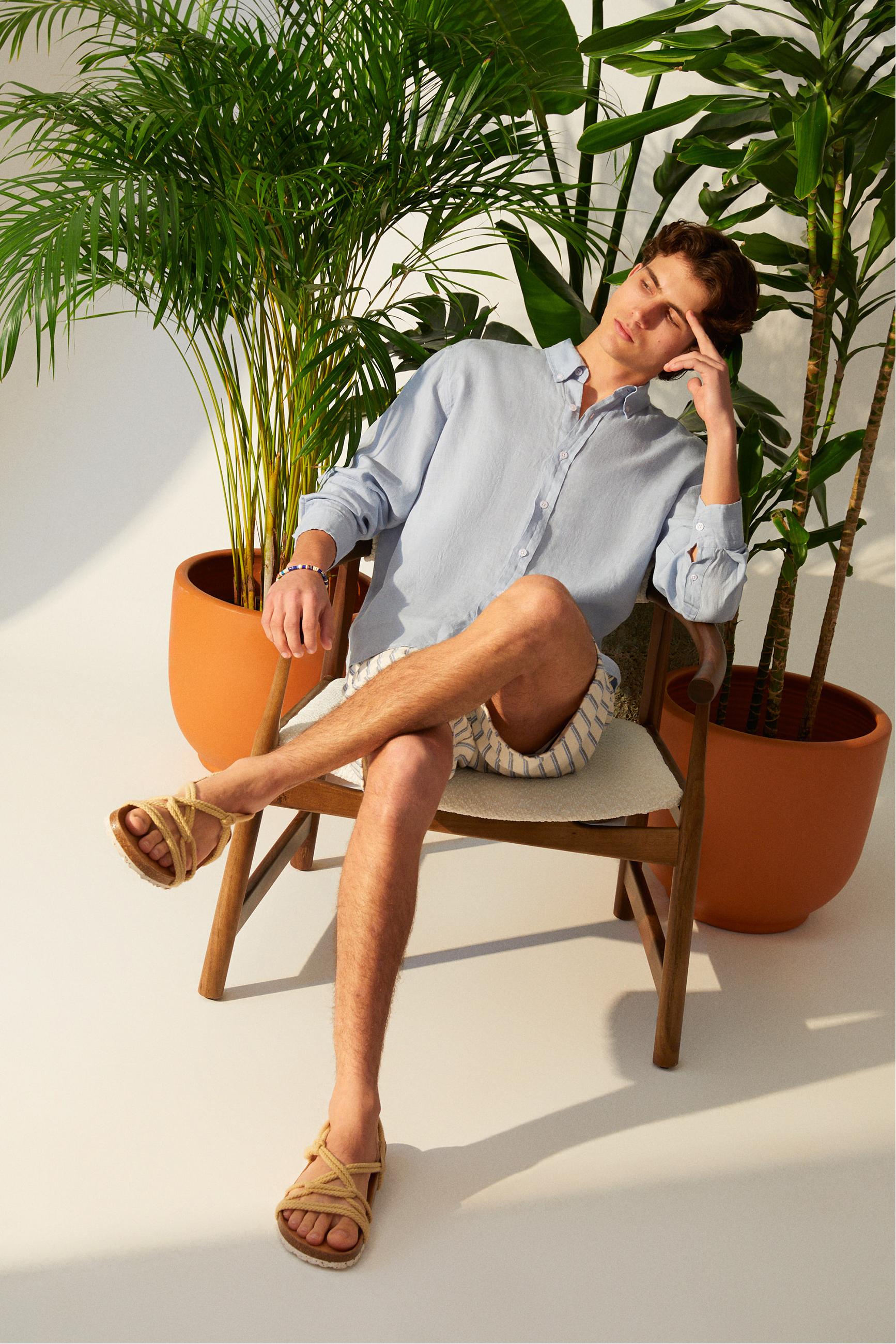 SLIM FIT KETEN GÖMLEK