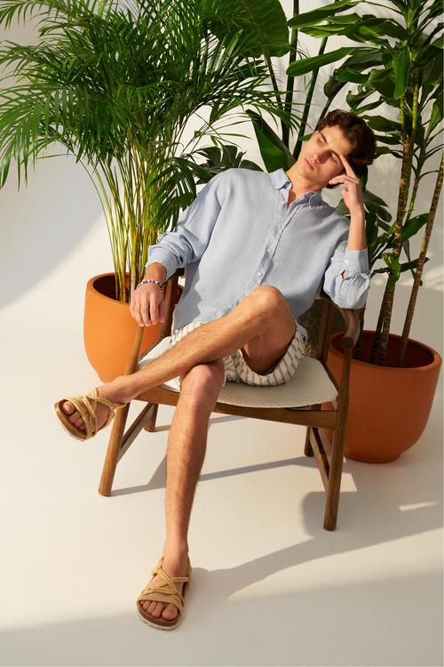  SLIM FIT KETEN GÖMLEK