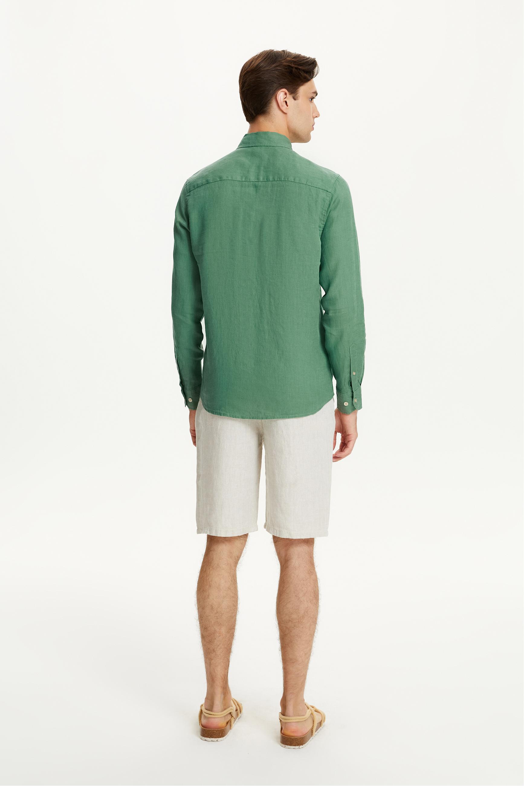 SLIM FIT KETEN GÖMLEK