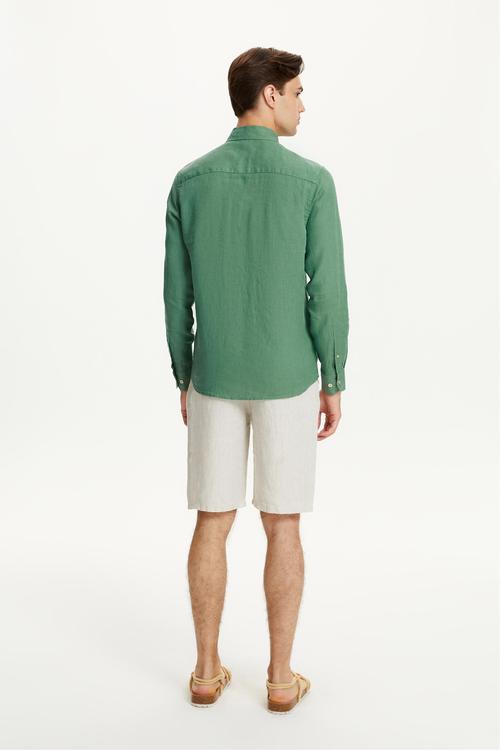  SLIM FIT KETEN GÖMLEK