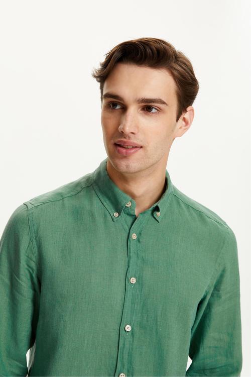  SLIM FIT KETEN GÖMLEK