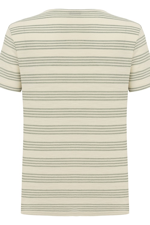  ÇİZGİLİ YELKEN DETAYLI KISA KOLLU T-SHIRT