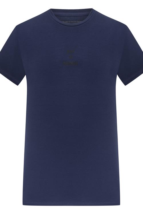  SLOGAN BASKILI KISA KOLLU T-SHIRT