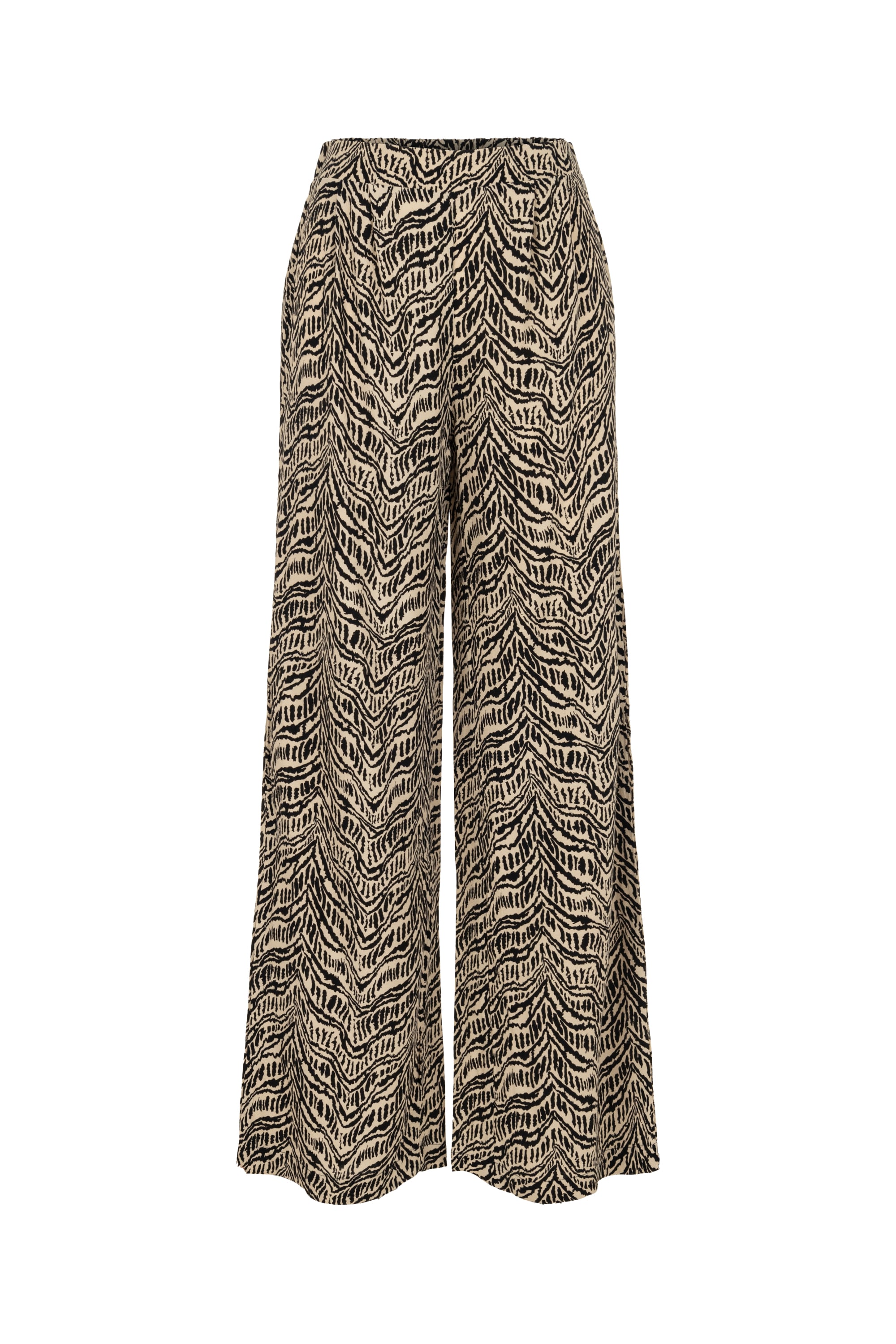 BELİ LASTİKLİ DESENLİ RAHAT KESİM PANTOLON