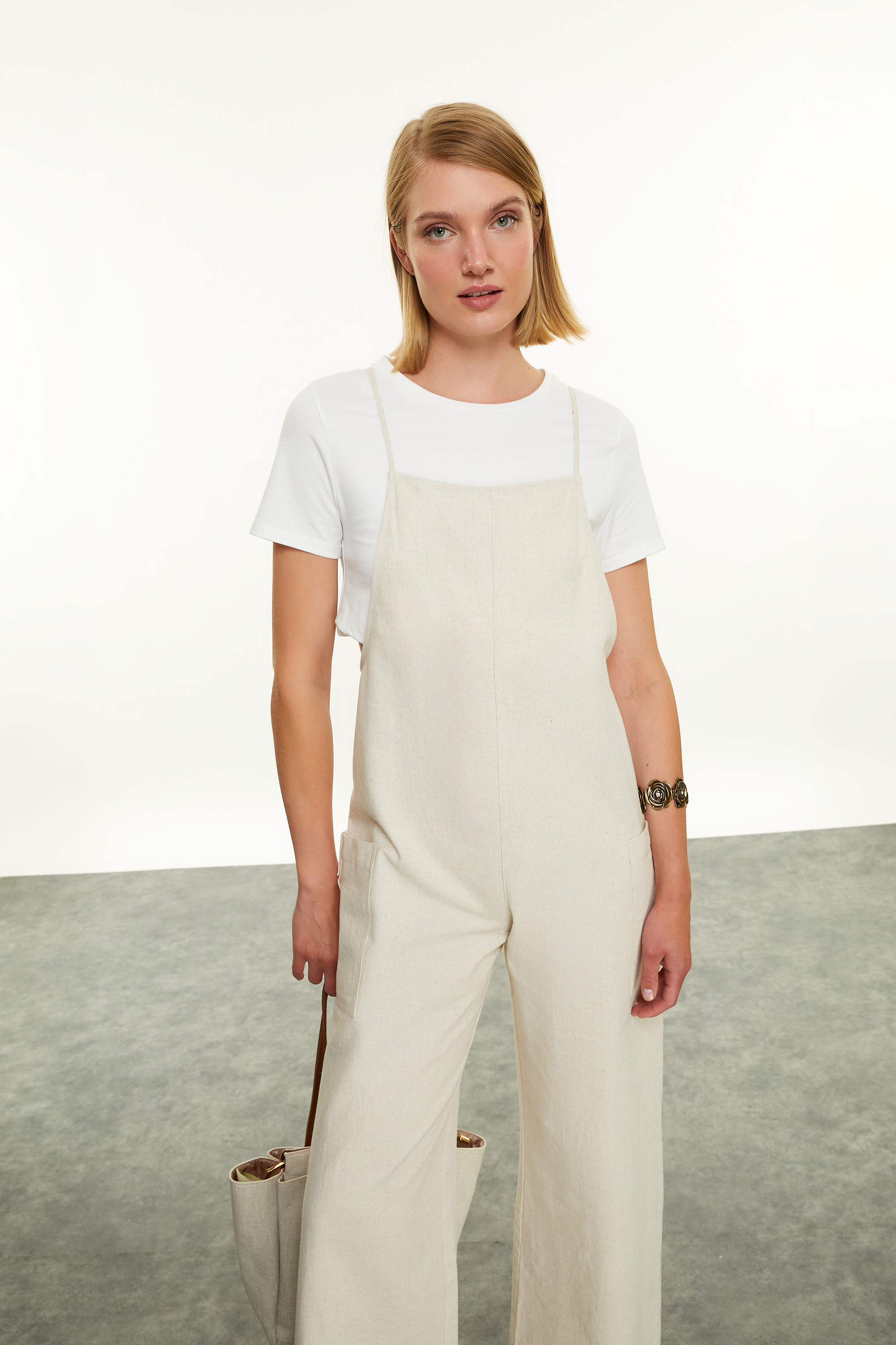 ASKILI KETEN KARIŞIMLI CEPLİ TULUM