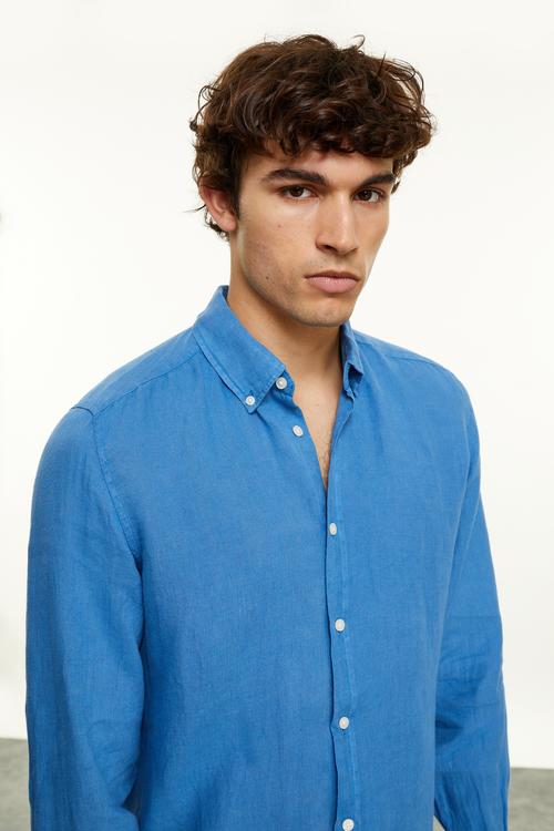  REGULAR FIT KETEN GÖMLEK